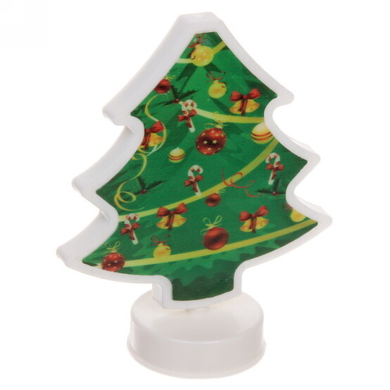 Светильник светодиодный 18*14,5 см Christmas Елочка на батарейках (1/60)