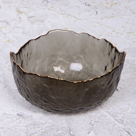Салатник стеклянный 13 см 350 мл графит Ice Crystal (1/24)