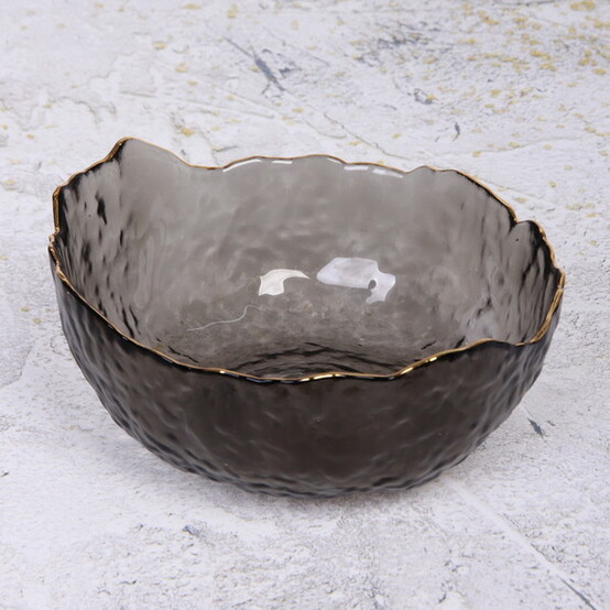 Салатник стеклянный 16 см 450 мл графит Ice Crystal (1/24)
