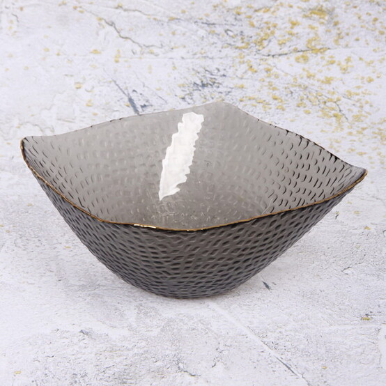 Салатник стеклянный 18*8,5 см 800 мл графит Ice Crystal (1/24)