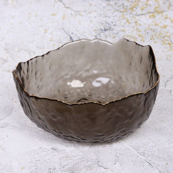 Салатник стеклянный 20 см 800 мл графит Ice Crystal (1/24)