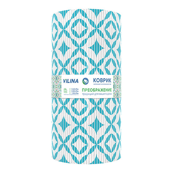 Коврик для ванной ПВХ 0,80*15м ПРЕОБРАЖЕНИЕ 211PT-sky blue