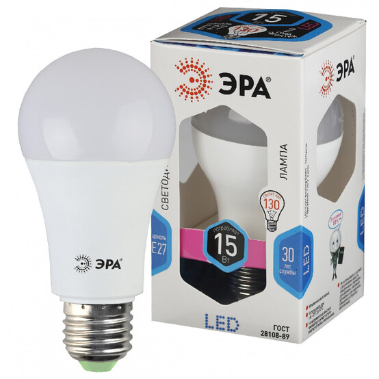 Лампа светодиодная  ЭРА LED smd A60-15W-840-E27