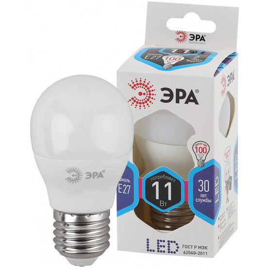 Лампа светодиодная ЭРА LED smd P45-11w-840-E27 Лампа светодиодная ЭРА LED smd P45-11w-840-E27