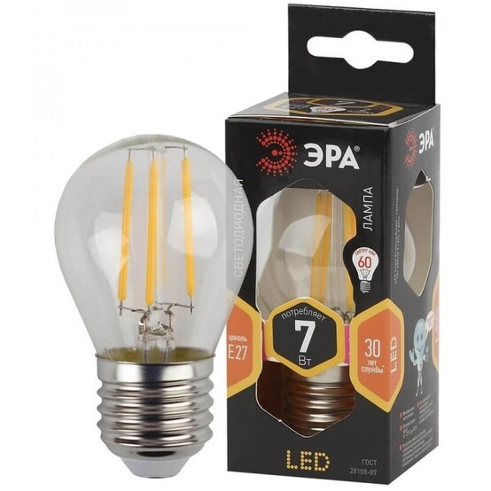 Лампа светодиодная Эра F-LED P45-7W-827-E27 Лампа светодиодная Эра F-LED P45-7W-827-E27