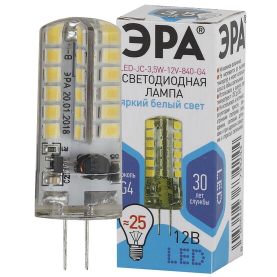 Лампа светодиодная Эра LED-JC-3,5W-12V-840-G4 Лампа светодиодная Эра LED-JC-3,5W-12V-840-G4