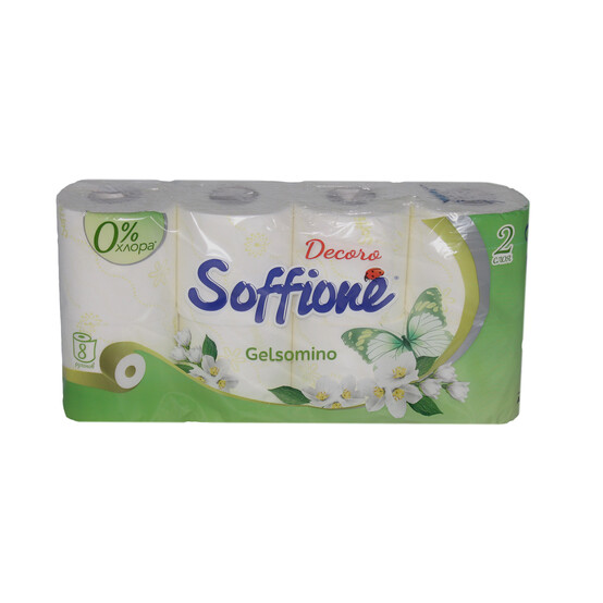 Туалетная бумага Soffione Premio Gelsomino двухслойная, желтая, 8 рулонов /10900313 Туалетная бумага Soffione Premio Gelsomino двухслойная, желтая, 8 рулонов /10900313