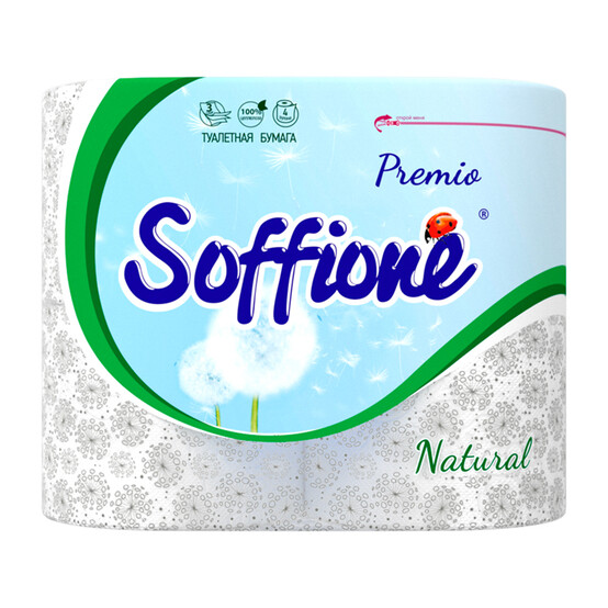 Туалетная бумага Soffione Premio трехслойная, белая, 12 рулонов /10900031 Туалетная бумага Soffione Premio трехслойная, белая, 12 рулонов /10900031