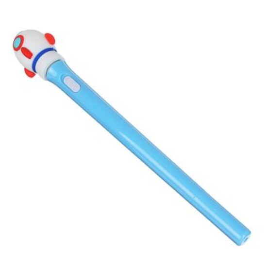 Ручка шариковая синяя, со светящейся и крутящейся фигуркой, 4 дизайна, 17см (+-1 см), пласт