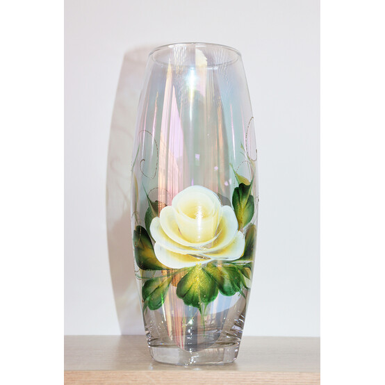 Ваза стеклянная для цветов h 260 мм Белая роза дымка FLORA Gid Glass (1/8)