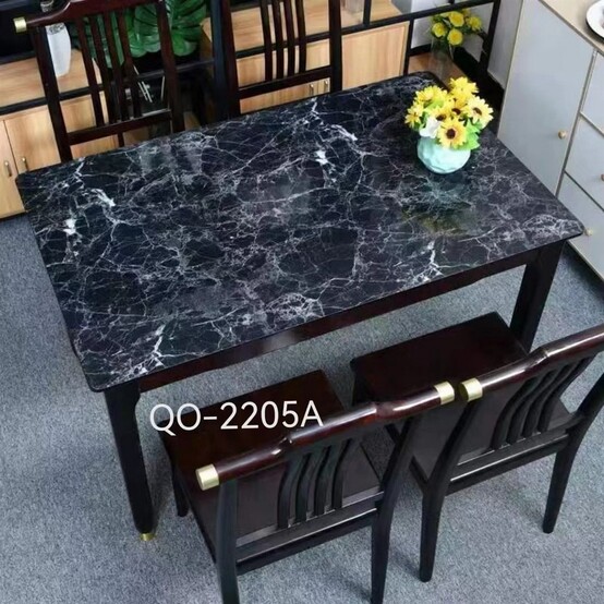 Клеенка силиконовая 0,6*20 м 0,6 мм черный мрамор QO2205A-60CM Baizheng (1/1)