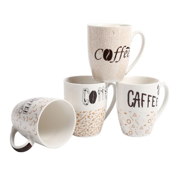 Кружка фарфоровая 350 мл Coffee в ассортименте Baizheng (1/72)