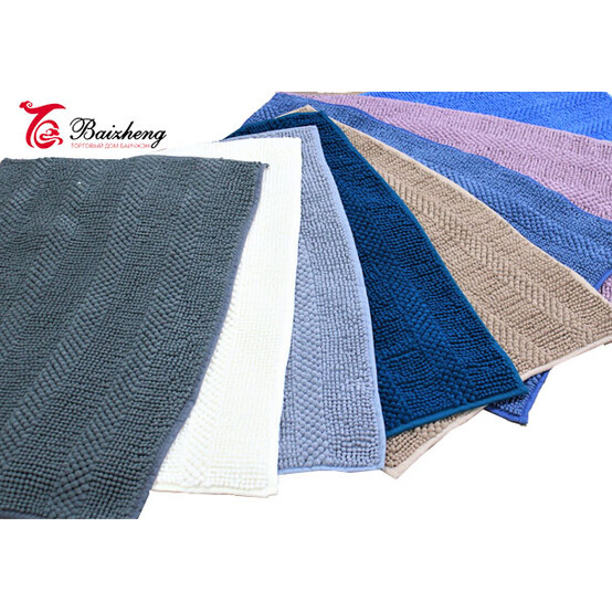 Коврик для ванной 60*90 Baizheng "Лапша" синий B0720 (50)