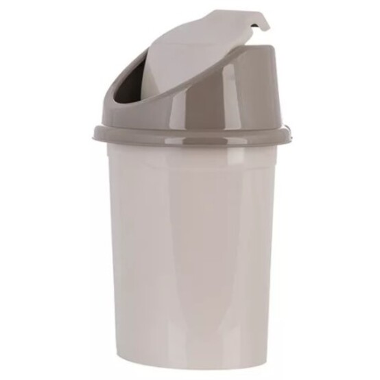 Ведро пластиковое для мусора 14 л круглое с подвижной крышкой латте-капучино Violet (1/14)