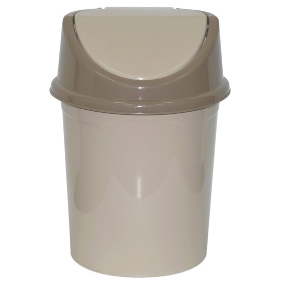 Ведро пластиковое для мусора 14 л круглое с подвижной крышкой латте-капучино Violet (1/14)