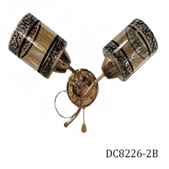Бра настенный 2 плафона  55*25*22 см E27 черно-золотой DC8226-2B Baizheng (1/10)