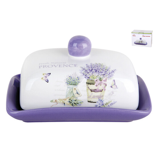 Масленка керамическая 17.5*9*12.5 см под упак Lavender Коралл (1/24)