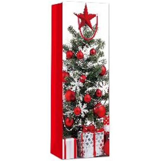 Пакет бумажный подарочный 12*9*36 см Новогодняя елка Там там (1/12)