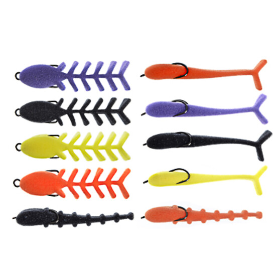 AZOR FISHING Приманка поролоновая 9см, с двойником, 10 видов, в блистере AZOR FISHING Приманка поролоновая 9см, с двойником, 10 видов, в блистере
