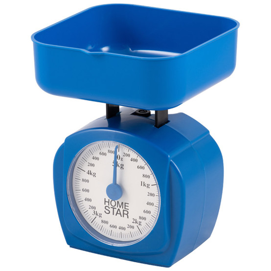 Весы кухонные механические 5 кг 15*11,5*16 см чаша съемная синий HS-3005М HomeStar (1/24)