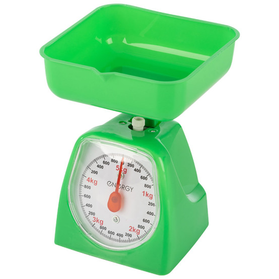 Весы кухонные механические 5 кг 15*14*17,2 см чаша квадратная зеленый EN-406МК Energy (1/24)