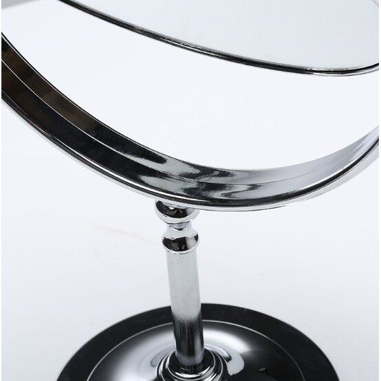 Зеркало металлическое настольное 13,5*17 см на ножке поворотное двухстороннее овал Baizheng (1/96)