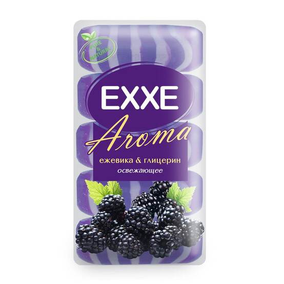 EXXE Туалетное крем-мыло AROMA глицериновое Ежевика & глицерин 5шт*70г (ФИОЛЕТОВОЕ)