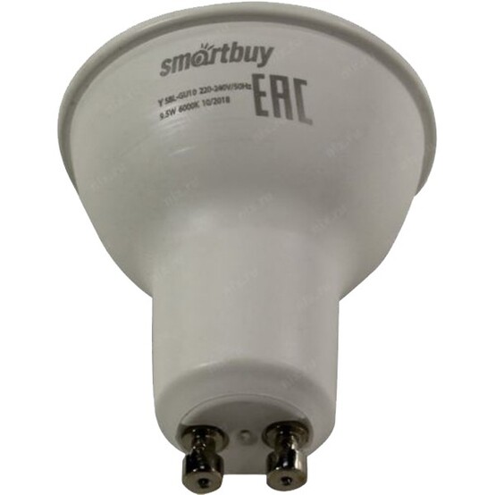 Лампа светодиодная GU10  9,5Вт 6000К (10/100) Smartbuy
