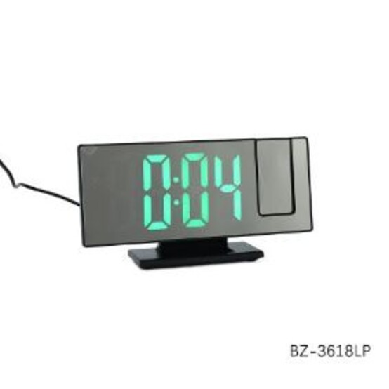 Часы электронные настольные 18,5*9 см led дисплей черный BZ-3618LP Baizheng (1/80)