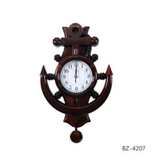 Часы пластиковые настенные 38*28 см Якорь Baizheng (1/20)