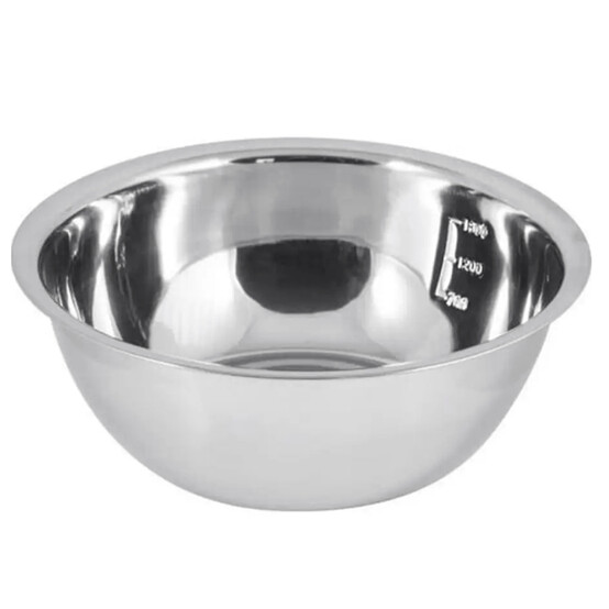 Миска нерж сталь 2500 мл 24 см толщина 0,3 мм расширенн края зеркальная Bowl-Roll-24 Mallony (1/200)