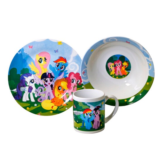 Набор керамический детский 3 пр кружка 240 мл миска тарелка под упак My Little Pony Мфк (1/4)