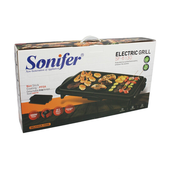 Гриль электрический 200 Вт 26*46 см панель антипригарное покрытие Sonifer Fessle (1/4)
