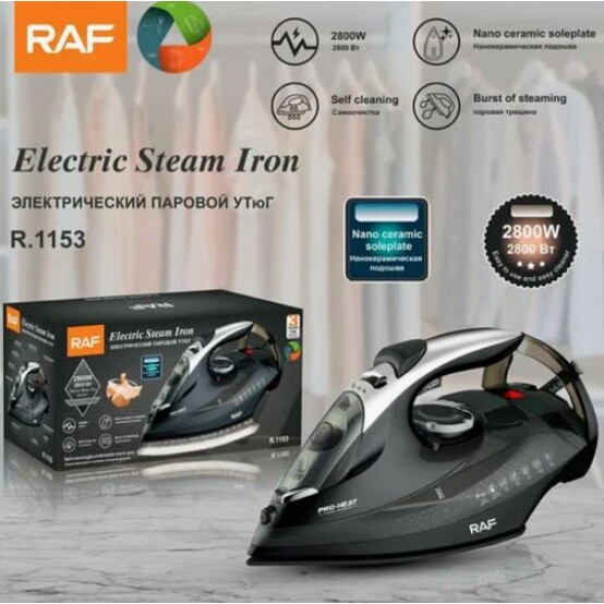 Утюг 2,8 кВт вертикальное отпаривание черный R.1153 Raf (1/10)