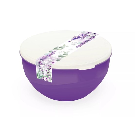 Миска пластиковая 2 л с крышкой Lavender Полимербыт (1/18)