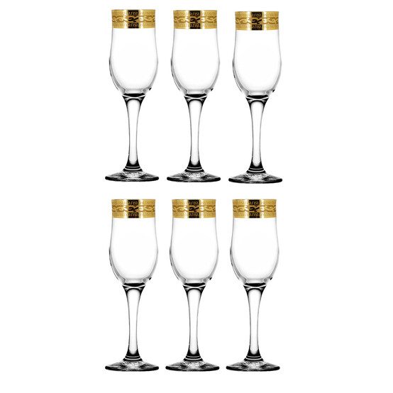 EAV08-160 Набор - Бокалы для шампанского 6 шт с узором "Версаче"