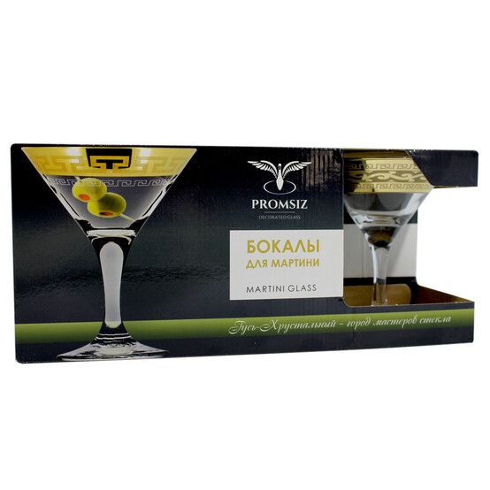 EAV08-410/S  Набор - Бокалы для  мартини  6 шт с узором "Версаче"