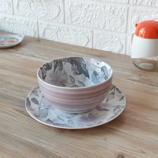 Салатник фарфоровый 14 см 650 мл Ofelia pink Коралл