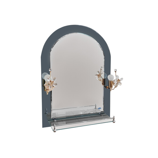 Зеркало FRAP F623 70х50 2 светильника, полочка (+1кор)