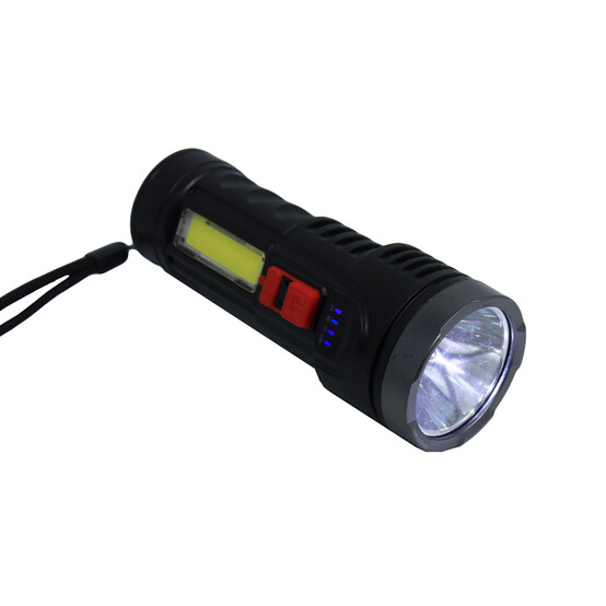 Фонарь ручной 2 led аккумулятор 4 режима USB черный Baizheng (1/120) Фонарь ручной 2 led аккумулятор 4 режима USB черный Baizheng (1/120)