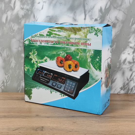 Весы торговые настольные до 40 кг/5 г 34,5*33,5*11,5 см адаптер дисплей память белый Baizheng (1/5) Весы торговые настольные до 40 кг/5 г 34,5*33,5*11,5 см адаптер дисплей память белый Baizheng (1/5)
