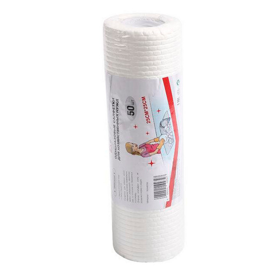 Салфетки вискоза рулон 50 шт 25*25 см с перфорацией Baizheng (1/100)