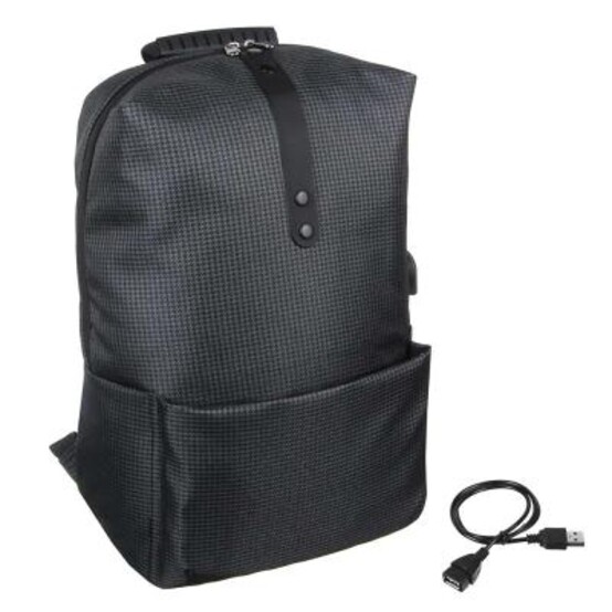 Рюкзак подростковый, 41x29x17см, 1 отд, 1 карм, сверхлегкий прочный ПЭ, USB, тёмно-серый