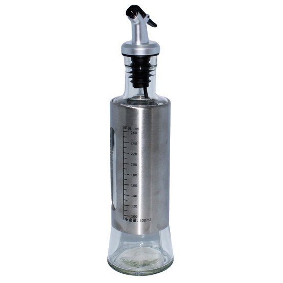 Бутылка стеклянная 300 мл для масла/соусов дозатор Baizheng (1/32)