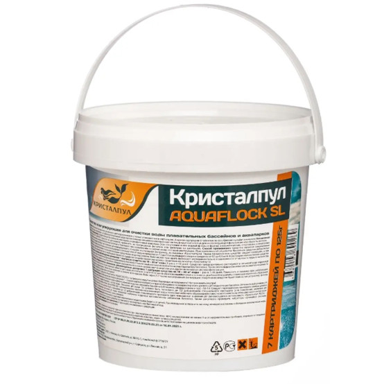 Средство коагулирующее для бассейнов в табл. 25 г 0,875 кг Кристалпул Aquaflock SL (1/6) Средство коагулирующее для бассейнов в табл. 25 г 0,875 кг Кристалпул Aquaflock SL (1/6)