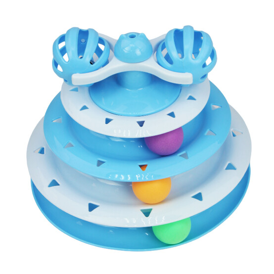 Игрушка-пирамидка для кошек 23,4*18 см интерактивная синий Вертушка Baizheng (1/36)