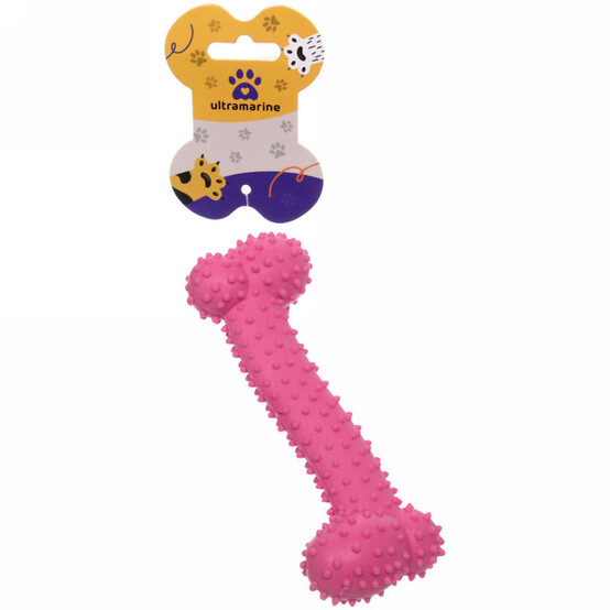 Игрушка-кость для собак 16*5,5 см резина Bubble gum-Кость розовый Ultramarine (1/240)