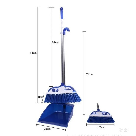 Набор пластиковый для уборки веник + совок 25*24,5*73 см металл ручка в ассорти Baizheng (1/40/10)