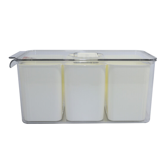 Контейнер пластиковый 31,5*16*14,5 см для хранения + 3 контейнера крышка прозрачный Baizheng (1/12)