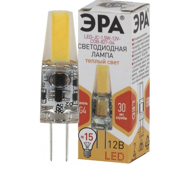 Лампа светодиодная Эра LED-JC-1,5W-12V-COB-827-G4